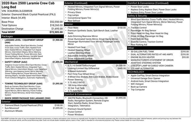 ram ram 2500 pickup 2020 3C6UR5KL3LG308928 image ram ram 2500 pickup 2020 3C6UR5KL3LG308928 image